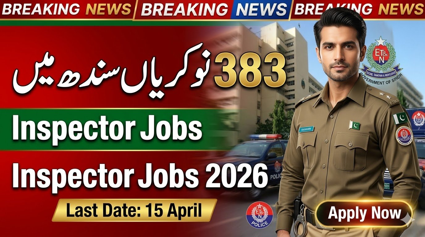 ETNCD Sindh Inspector Jobs 2026 Apply Online