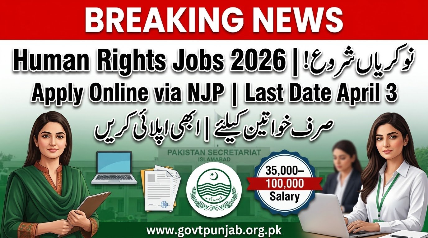Ministry of Human Rights Jobs 2026 – Women Welfare & Development Centre Islamabad | Apply Online via NJP