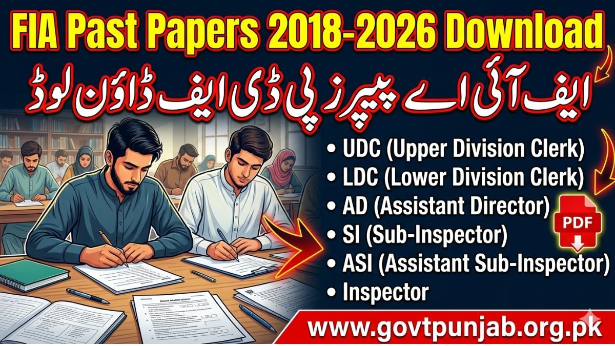 FIA Past Papers 2018 to 2026 PDF Download (UDC, LDC, AD, SI, ASI, Inspector)