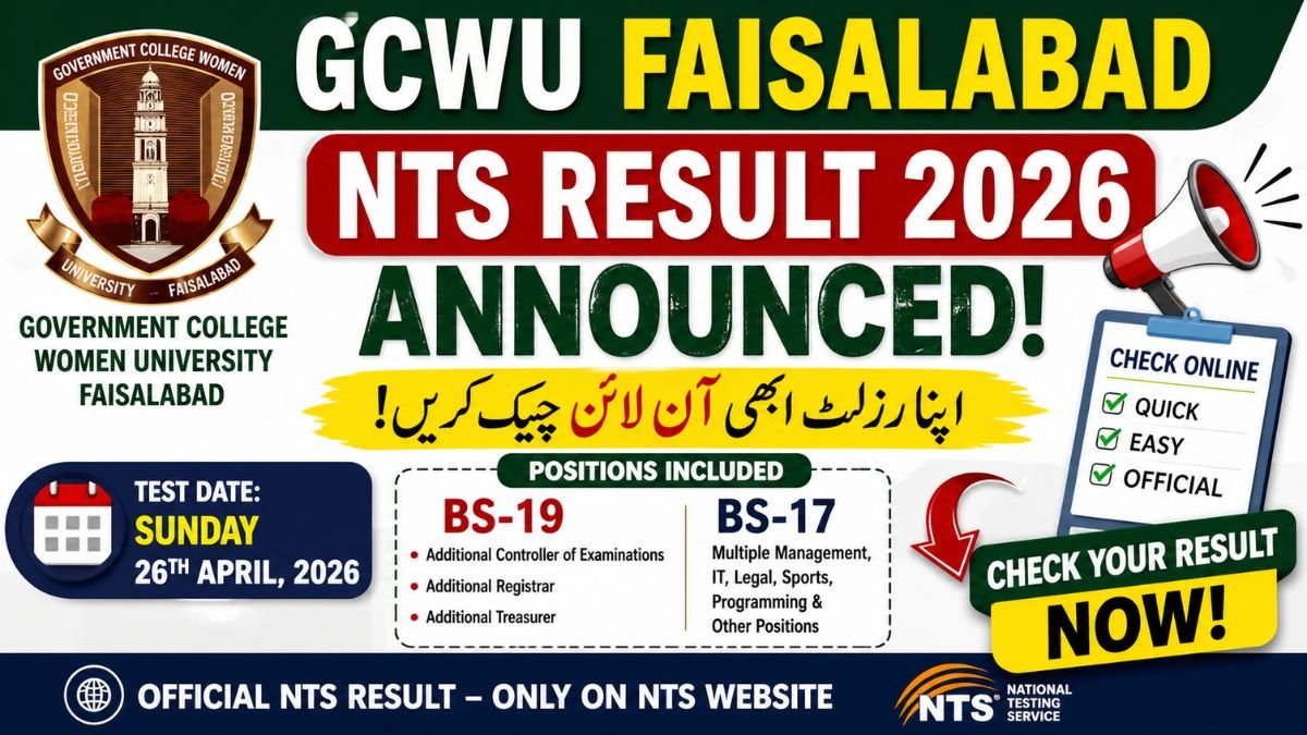 GCWU Faisalabad NTS Result 2026 Check Online
