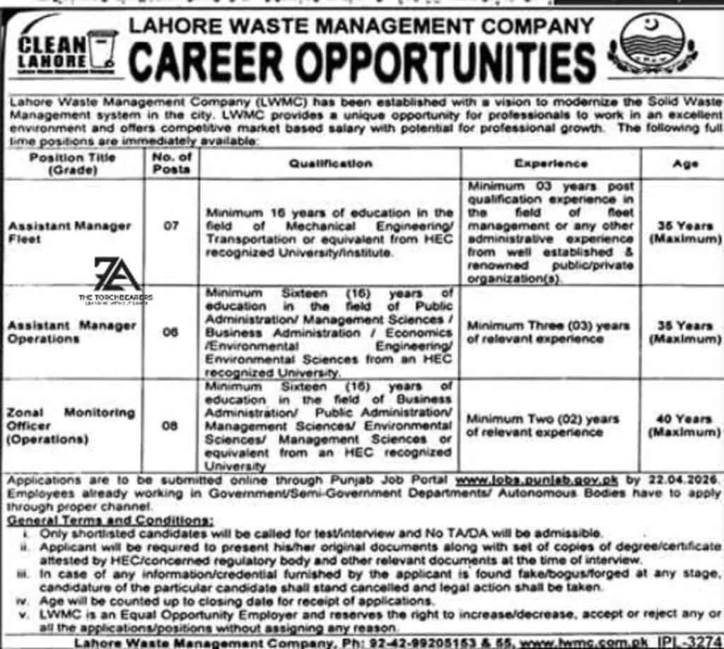 LWMC Careers jobs 2026 Online Apply