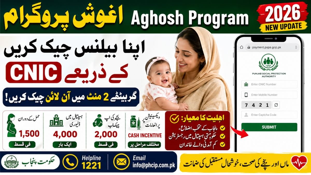 PSPA Aghosh Program Check Balance by CNIC