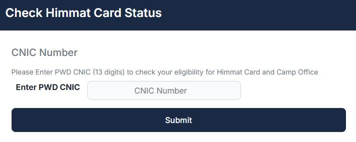 Check Himmat Card Status