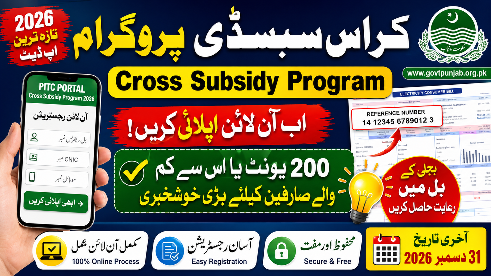 Cross Subsidy Program Online Apply - css.pitc.com.pk