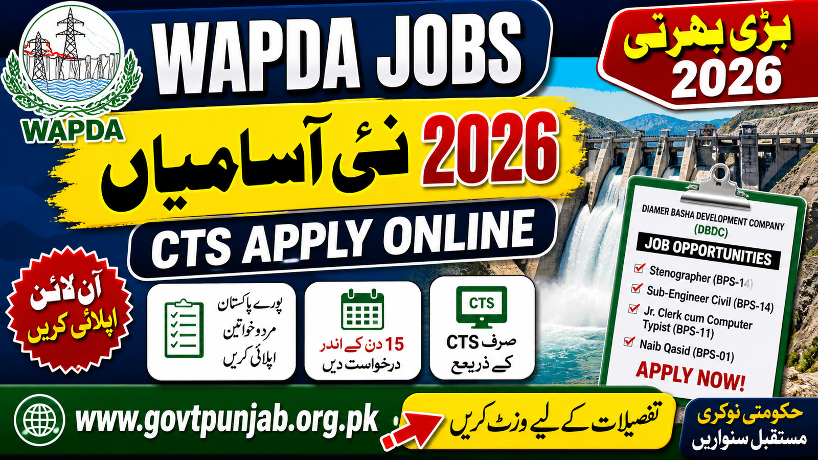 WAPDA Jobs 2026 CTS Apply Online