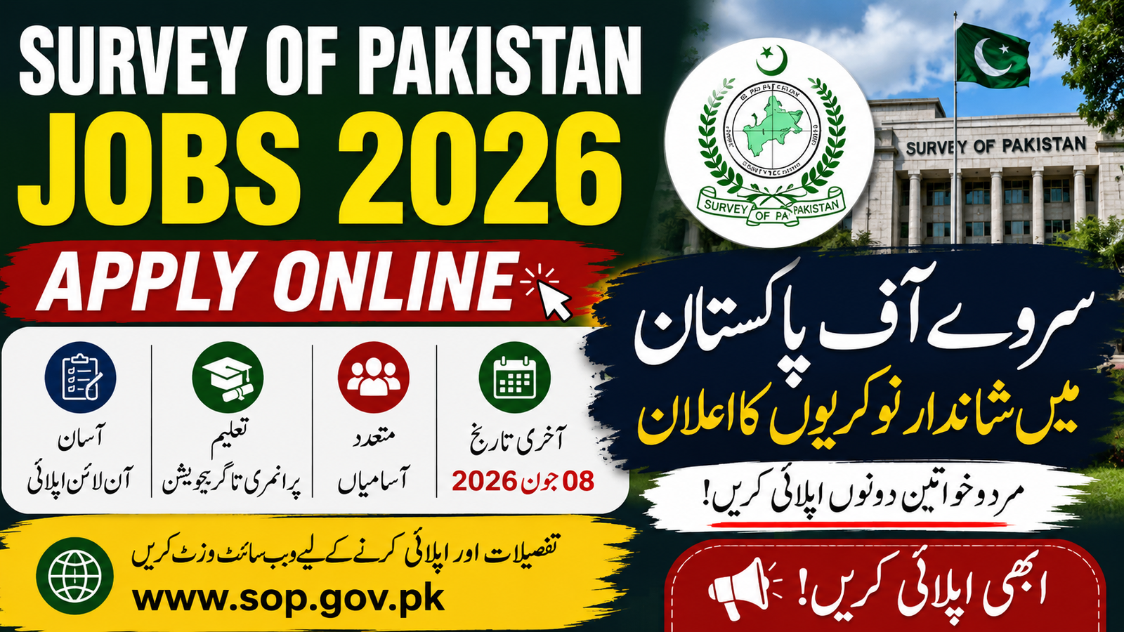 Survey of Pakistan Jobs 2026 Apply Online